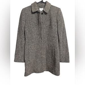 Ann Taylor LOFT Wool Tweed Brown Jacket Mid Length Women's Size 4